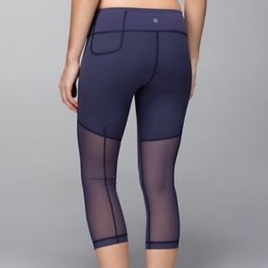 Lululemon Wunder Under Mesh Crop Yoga Legging